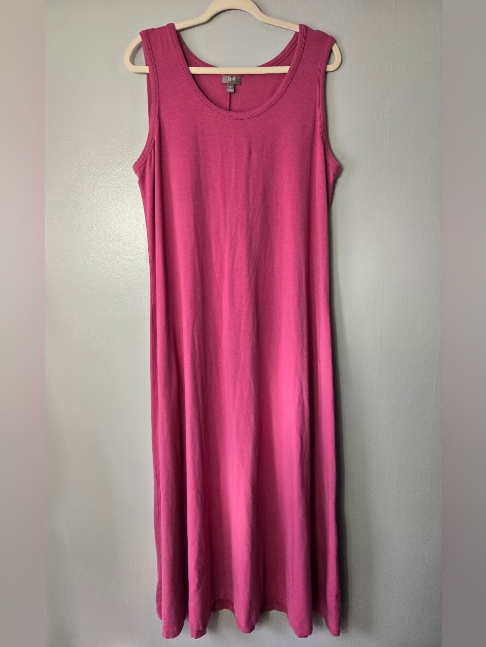 J. Jill Pink Pima Cotton Modal Tank Maxi Dress Sleeveless A-Line Knit Size XL